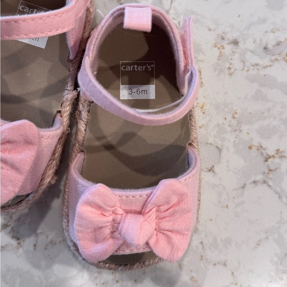 3-6M Carter’s Baby Girls Pink Bow Kids Sandals - Picture 2 of 7